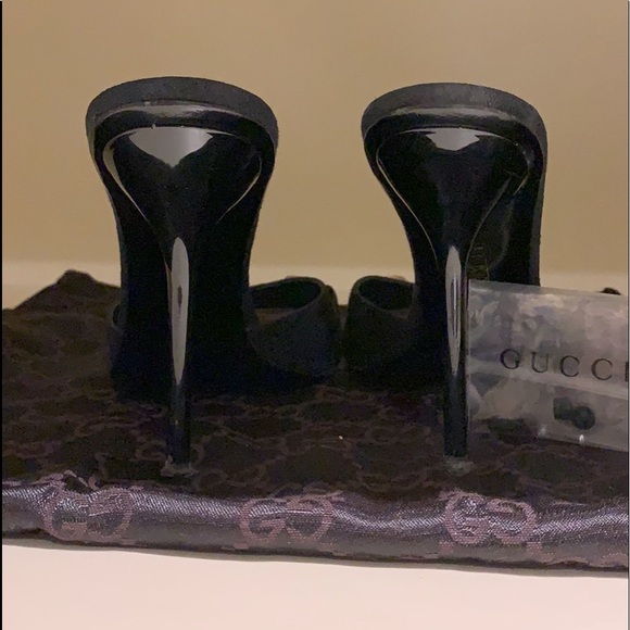Gucci heels pumps mules canvas shoe - Picture 2 of 3